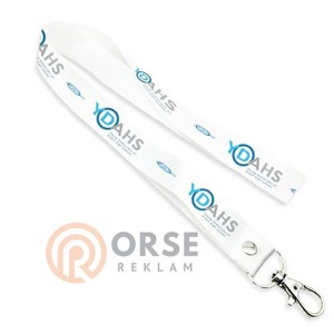 Boyun Askı İpi Baskı Tek Kancalı (Beyaz  Zemin)